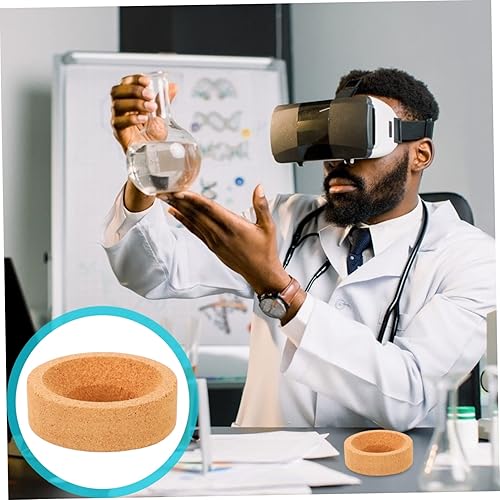 Miniatura 8 de SOLUSTRE 4 piezas soporte para frasco de vidrio, soporte para cono, anillo de corcho, soporte de corcho de 24 pulgadas, soporte de anillo de