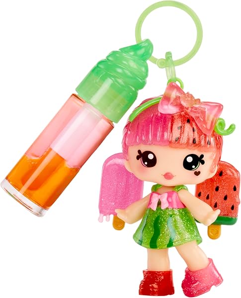 Yummiland Lip Gloss Doll : Mystery Color Change - Poppy Melonberry - Comprend 1 Poupée, Lip Gloss DIY + Porte-Clés Amovible, Jeu Cosmétique, Collection, pour Enfants de 4 Ans et Plus - 2