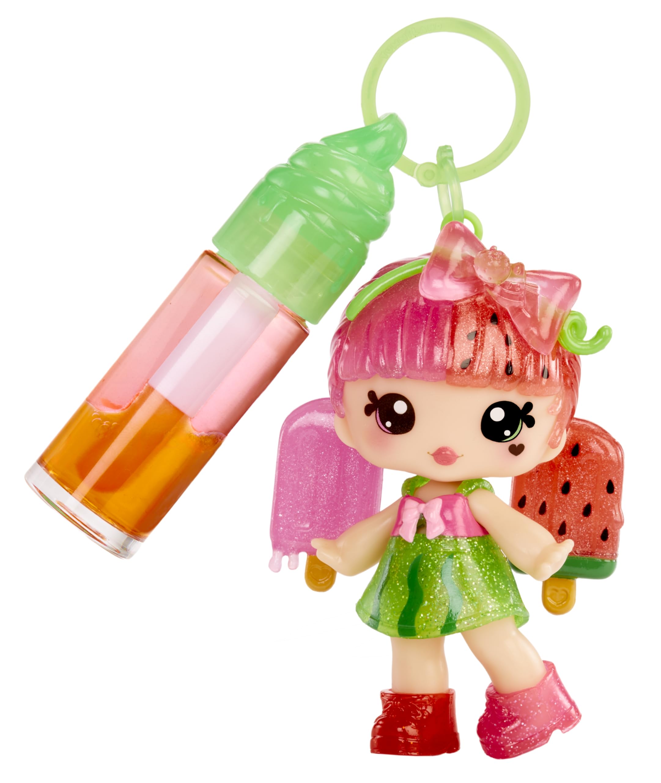 Yummiland Lip Gloss Doll: Mystery Color Change, Poppy Melonberry, Includes 1 Doll, DIY Lip Gloss + Removable Keychain - Image 2