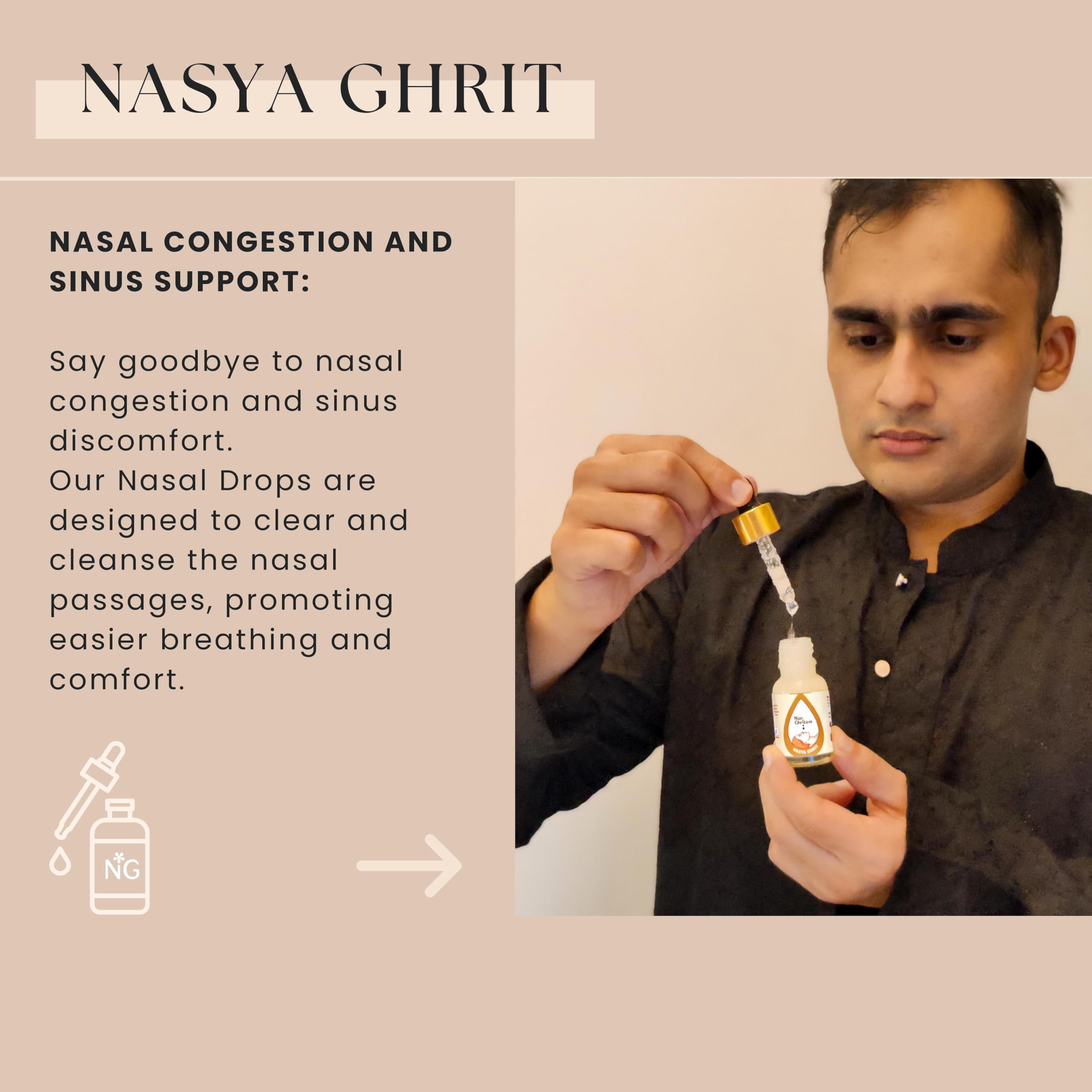 Nasya Ghrita|Nasal Ghee Drops|Natural Relief For Headache,Congestion,Sinuses,Snoring&Restful Sleep|A2 Desi Ghee|15 Ml — Amazon image 5