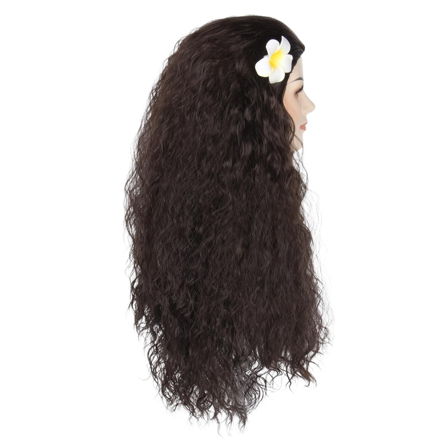 Unisex Women 80cm Long Curly Dark Brown Hair Halloween Cosplay Costume Wig - Image 7