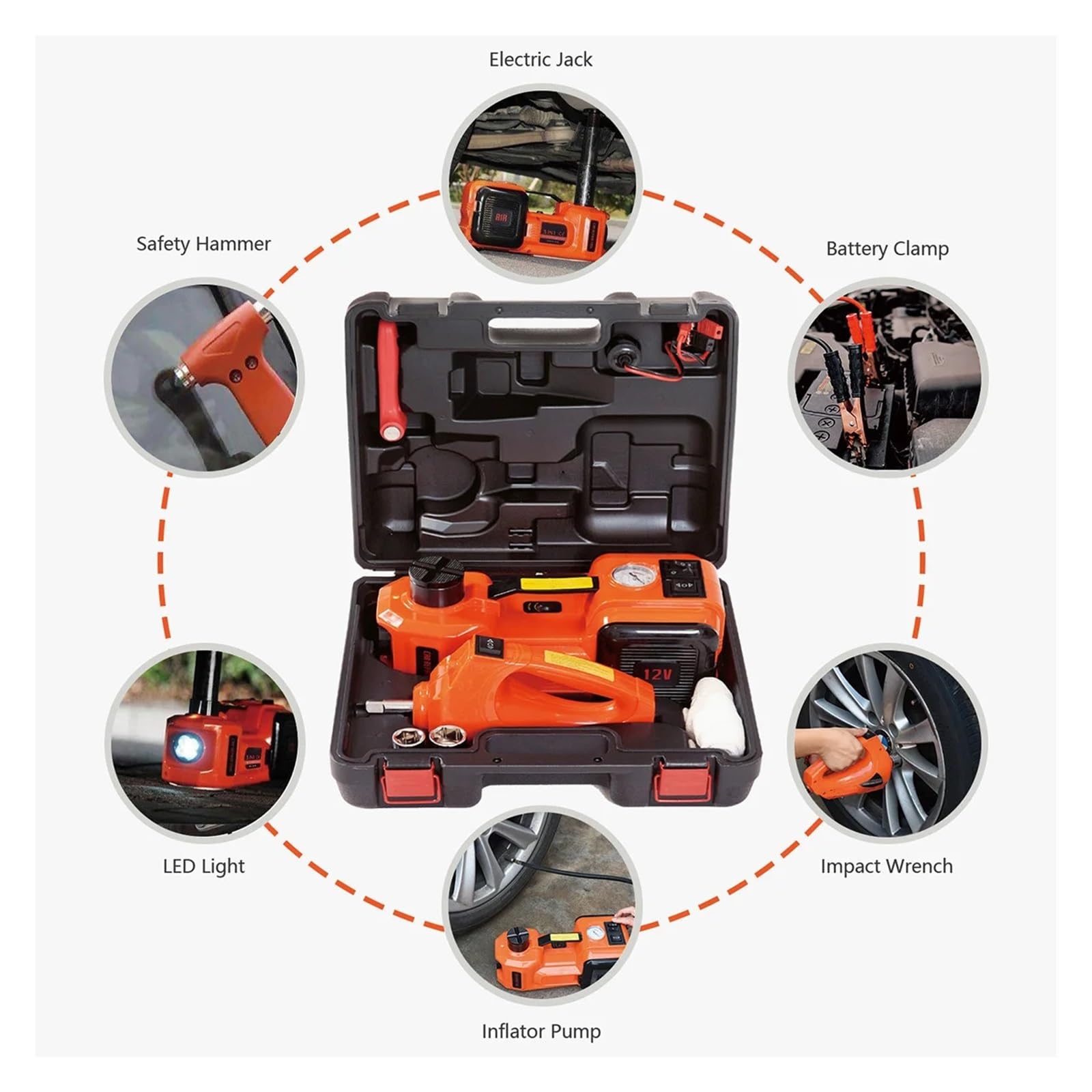 Zestaw podnośnika samochodowego elektrycznego 5 ton hydrauliczny podnośnik samochodowy z pompą pneumatyczną, klucz elektryczny, podnośnik, pompa pneum,Only Jack
