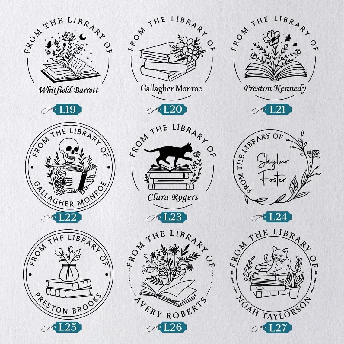 CAT Book Embosser Custom Stamp, Personalized Library Stamp, from the Library of Embosser, Cat Lover Gifts/Book Lover Gifts