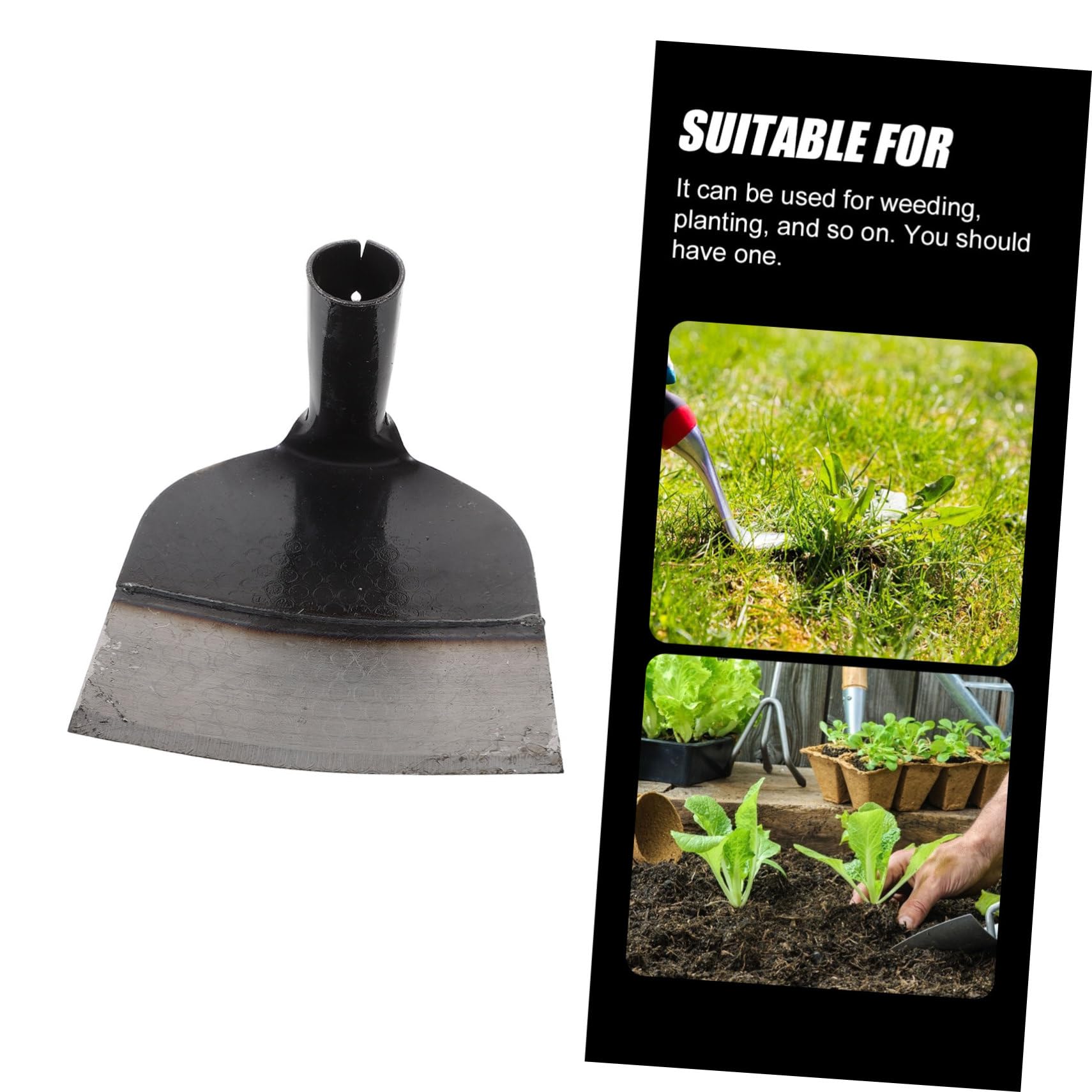 Azada de Jardín de Acero Inoxidable Resistente Corrosión | Desherbe y Cultivo, Uso en Jardinería y Labranza, Azada de Mano de Metal