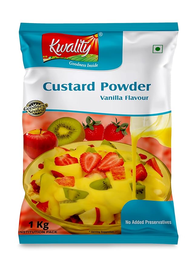 Kwality Custard Powder 1kg (Vanilla Flavor), Smooth & Creamy Custard, Quality Ingredients, Best for Fruit Salads