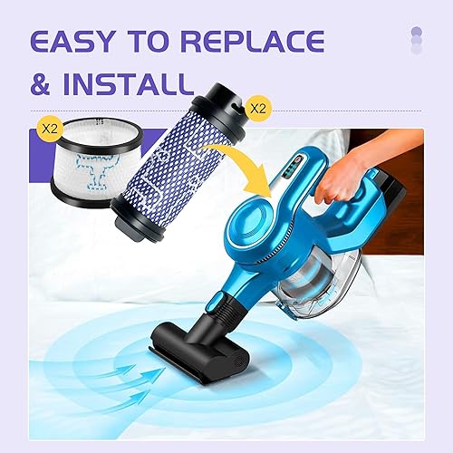 Miniatura 4 de Smilefil - Kit de filtro de repuesto para filtro primario y secundario, accesorios compatibles con aspiradora inalámbrica Inse N5 S6 S6P S600