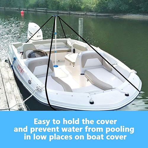 Miniatura 7 de iCOVER - Soporte para cubierta de barco de aluminio ajustable de altura y correa telescópica para evitar que el agua se hunda