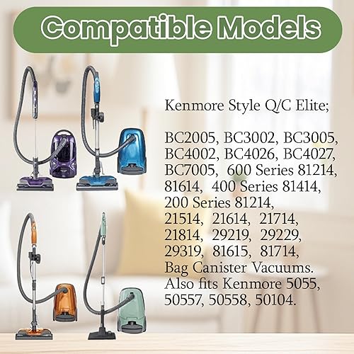 Miniatura 3 de Paquete de 10 bolsas de vacío de repuesto tipo QC HEPA 53292 compatibles con aspiradora Kenmore serie 200 400 600 700 800, reemplaza los números de