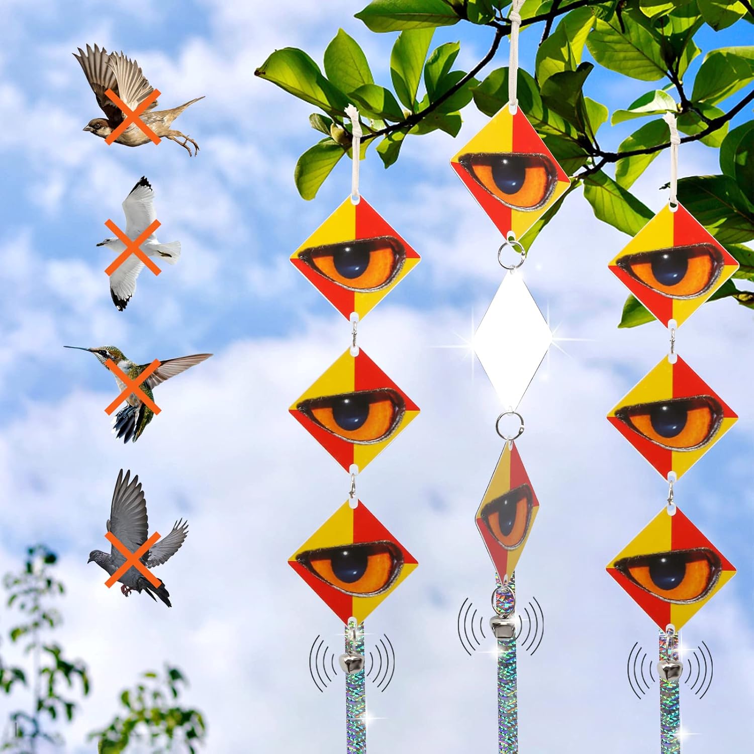 Kungfu Mall Pigeon Scarer, Pigeon Deterrent, Bird Scarer, Bird