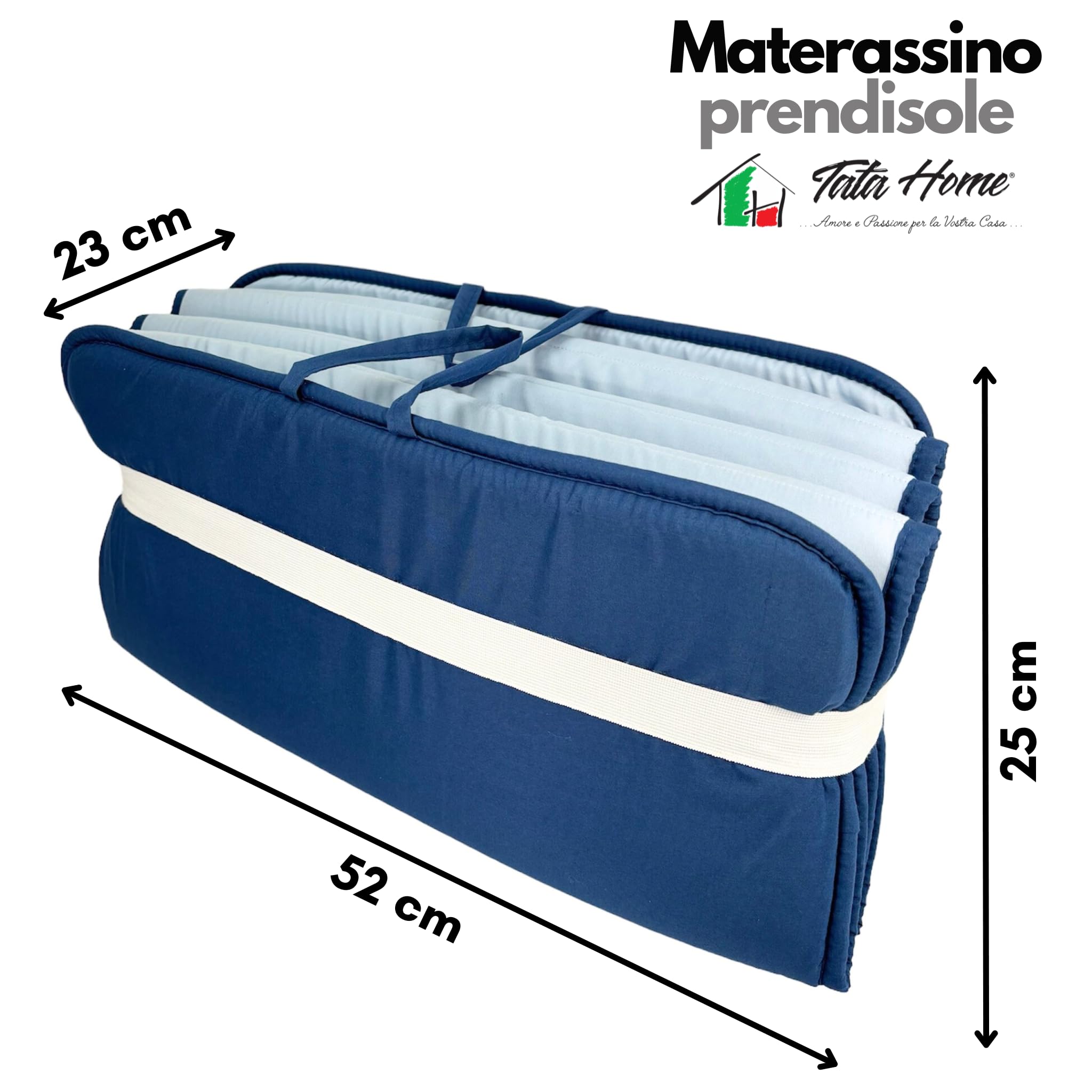 Tata Home Materassino Prendisole Pieghevole Cuscino Imbottito per Sdraio Lettino Spiaggia Trasportabile Salvaspazio Misura Maxi 52x200 cm Tortora Marrone