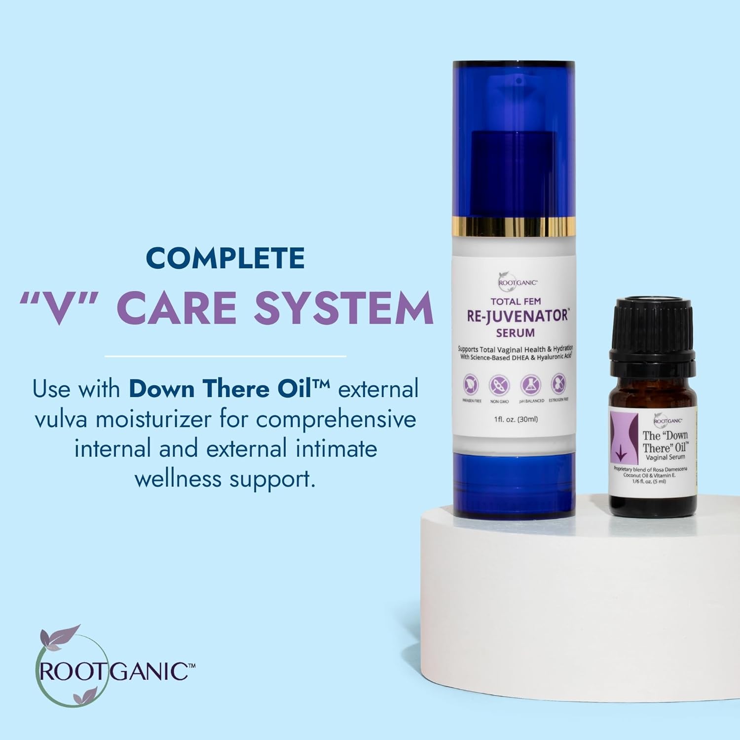 Total Fem ReJuvenator Serum - Internal Vaginal Moisturizer with DHEA and Hyaluronic Acid - Hormone-Free Intimate Vaginal Support for Menopause, Postpartum and More - 30ml