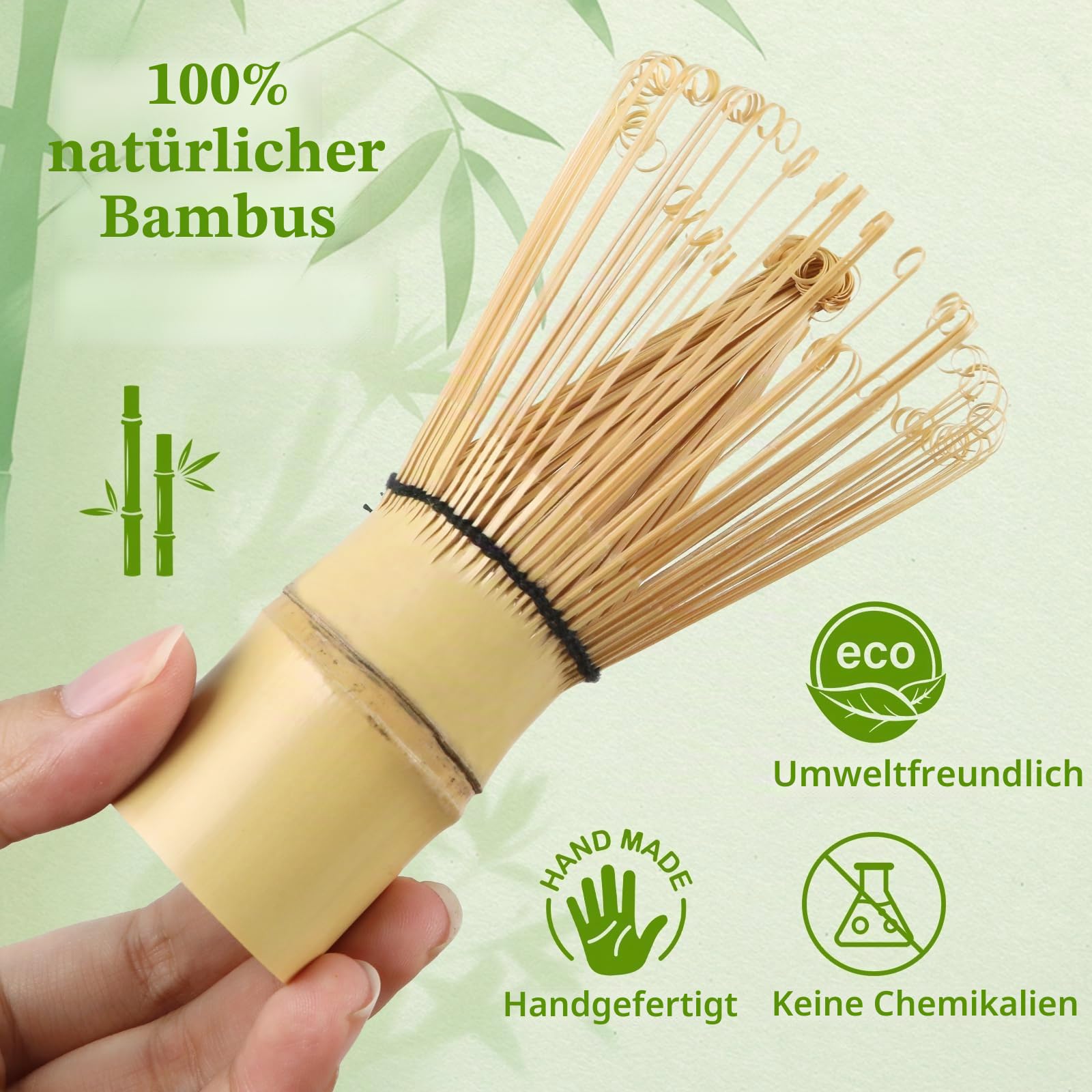 Matcha Schneebesen Set, 5 Stück mit Bambus Matcha Schneebesen, Keramik Chasen Halter, Pulver Starter Sieb, Bambus Schaufel, Löffel, Matcha Tee Herstellung Werkzeuge für Starter Matcha Liebhaber