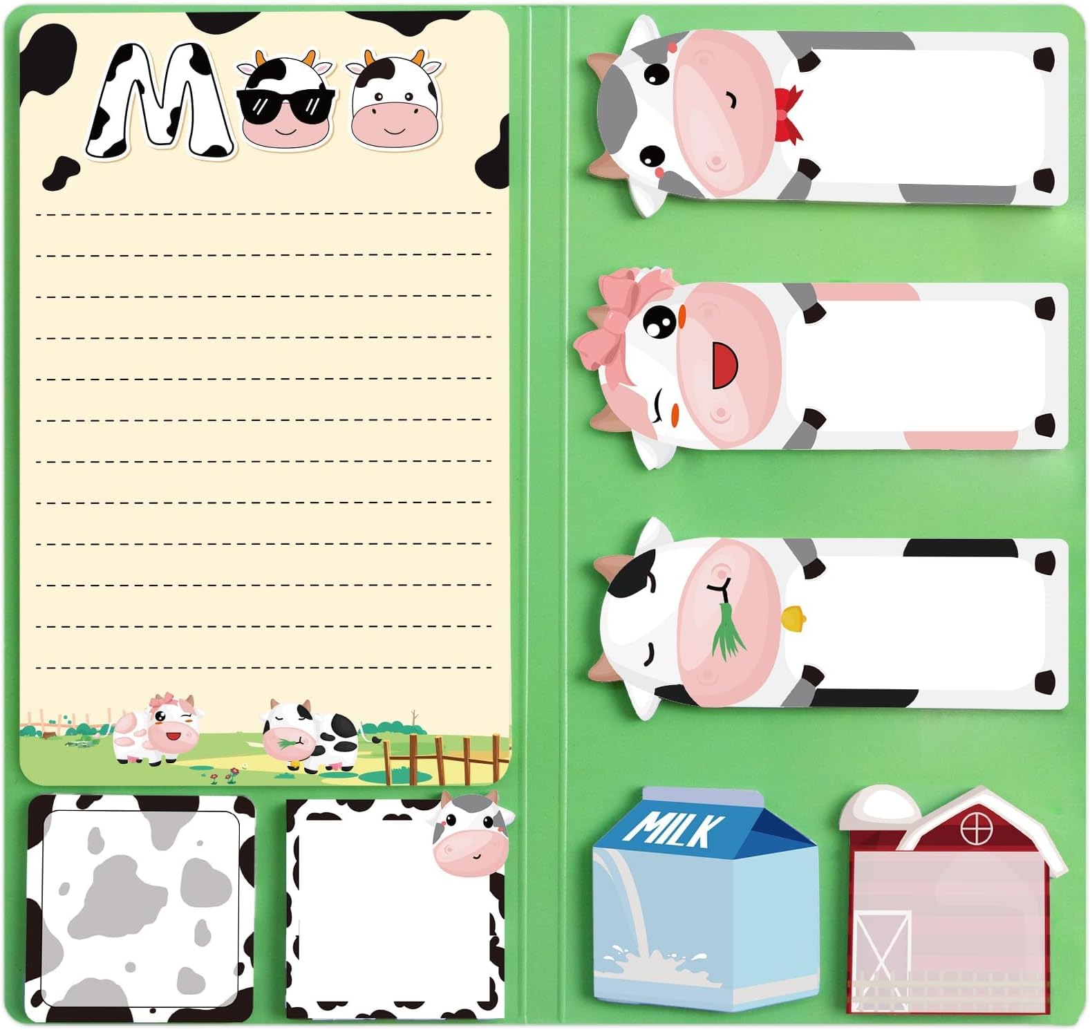 Fancy Land Cow Sticky Notes Set Cute Sticky Notepads 240 Sheets Book Notes Kids Office School Friends Teacher Appreciation Small Cow Gifts Employee Administrative Professional Day