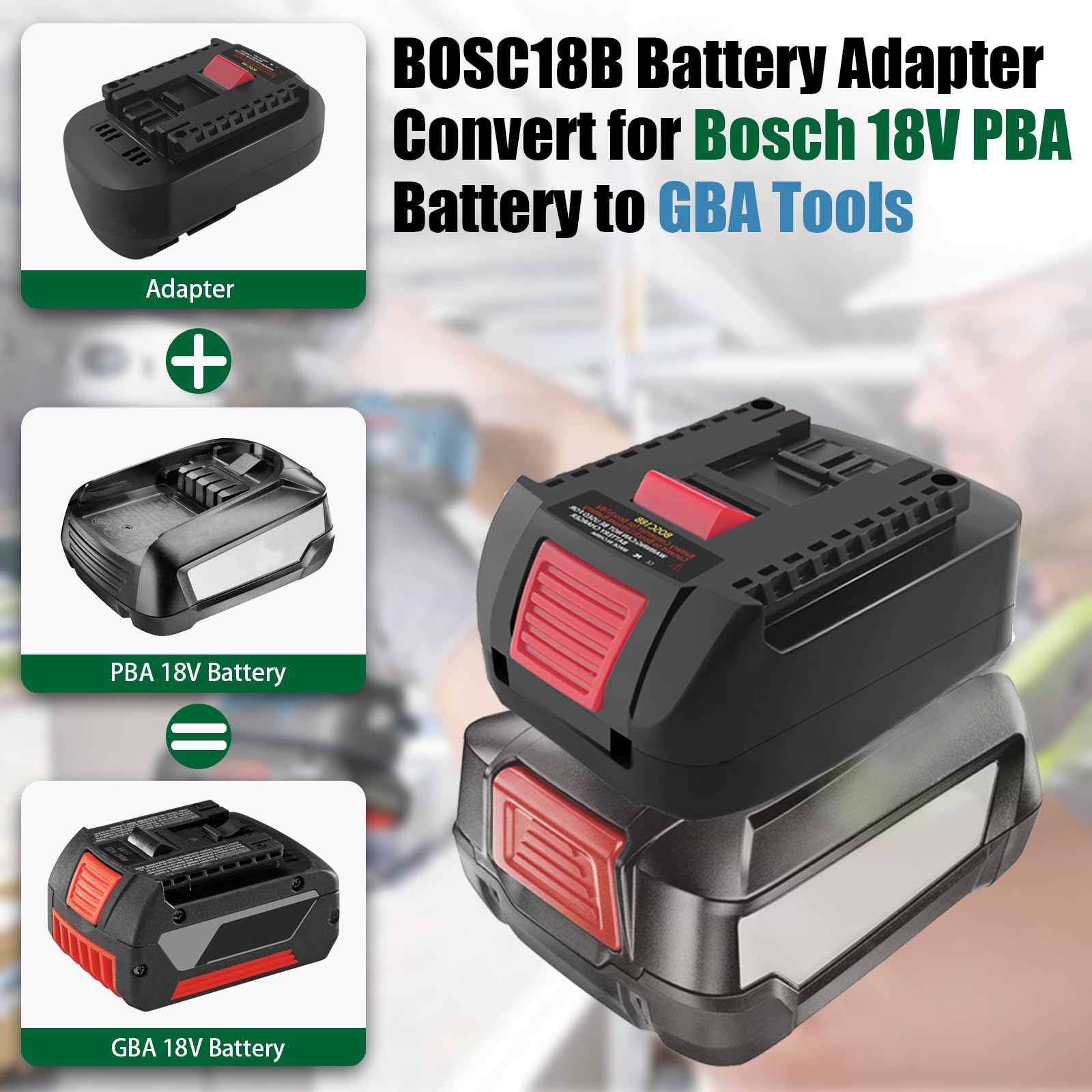 TPDL BOSC18B Adapter akumulatora do Bosch 18 V PBA Gloria do profesjonalnego elektronarzędzia Bosch 18 V adapter akumulatora TPDL konwersja na narzędzie GBA