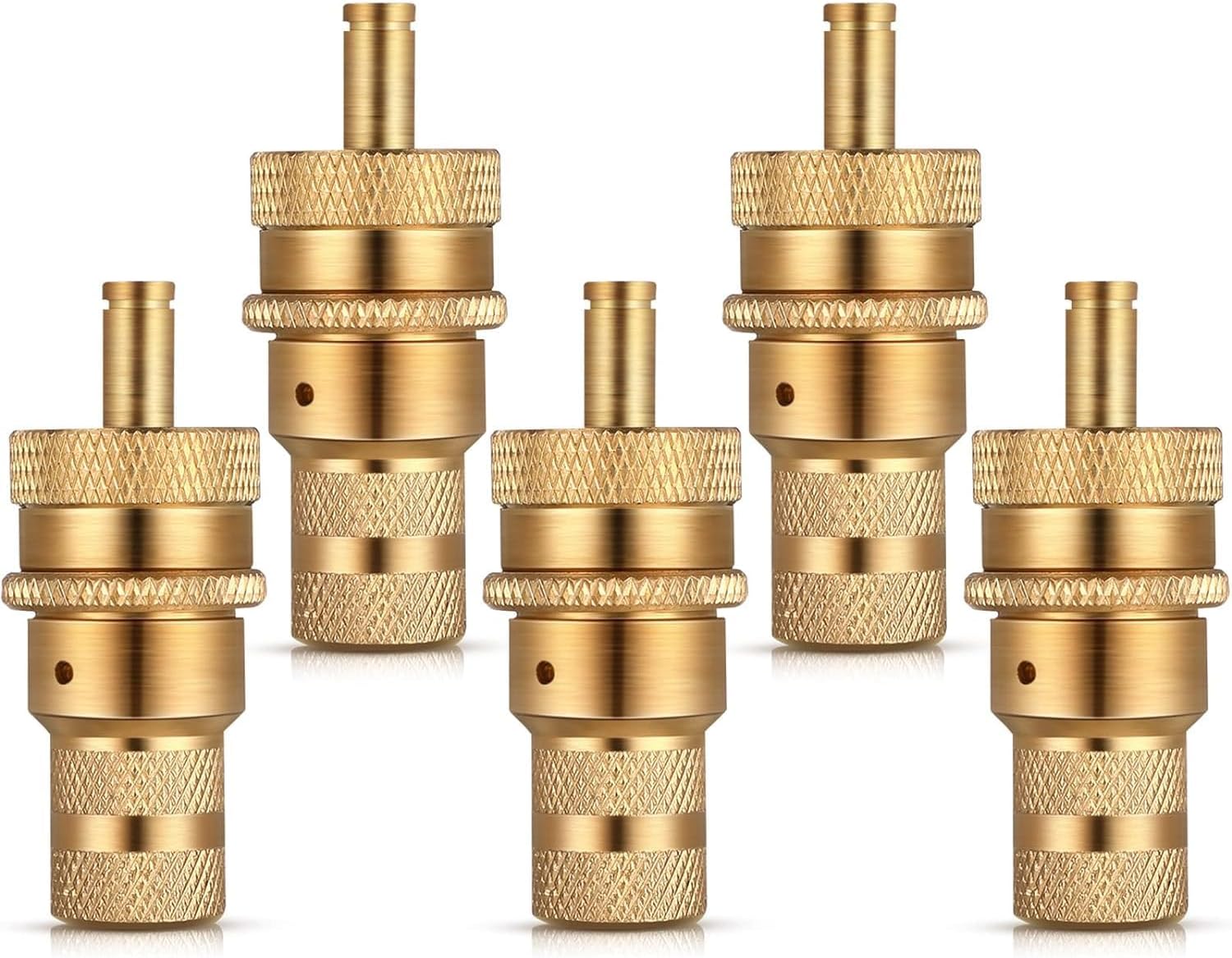 5 Pack 6-30 PSI Automatic Tire Deflator Kit, Air Down Tire Deflators Offroad Accessories for Jeep, Car, Truck, Motorcycle, and ATV Tires (Gold)