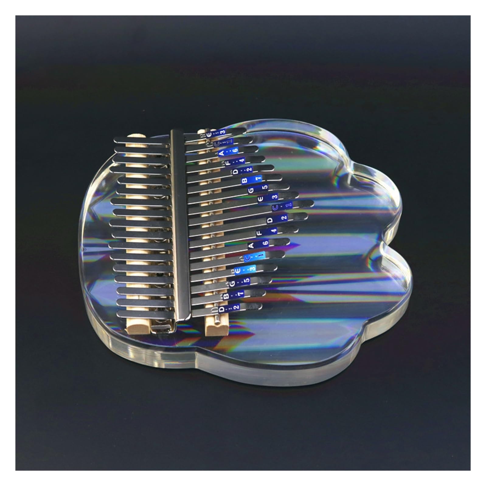 Piano De Pulgar Rainbow Pulgar Piano Colorido Kalimba 17-nota Dedo Piano Liviano Y Accesorios De Bolsas De Piano Fáciles De Transportar(Style 3)