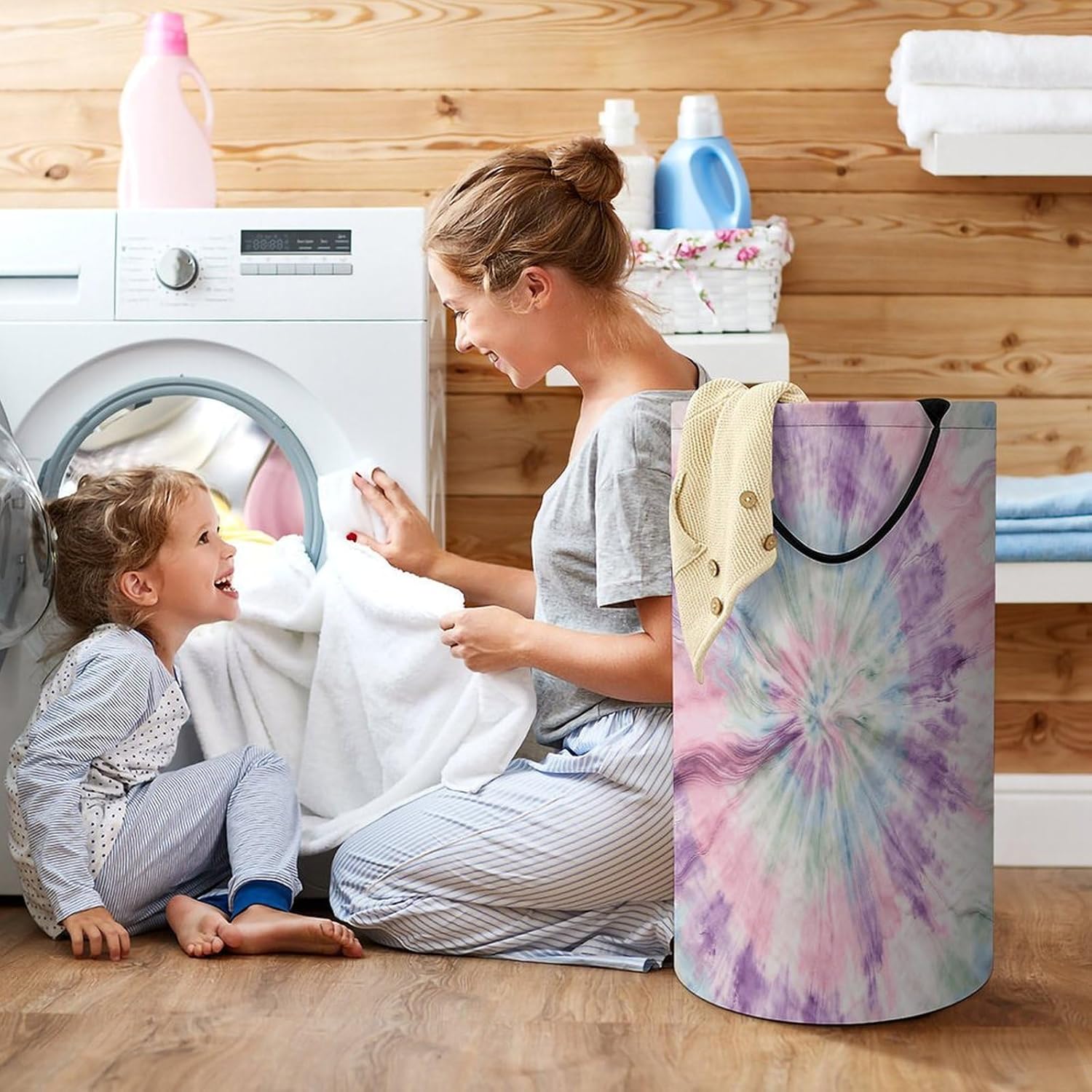 Dirty Clothes Basket Extra Large 110l Open Top Laundry Hamper With Portable Carry Handles, Foldable Waterproof Clothes Basket Spacious Laundry Bag For Bedroom Bathroom Laundry Room Dorm