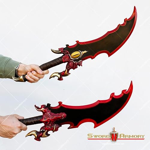 Miniatura 7 de 24 "Kasaka Knight Dagger Solo Foam Replica Anime Cosplay Prop Halloween Disfraz Rojo, Rojo -