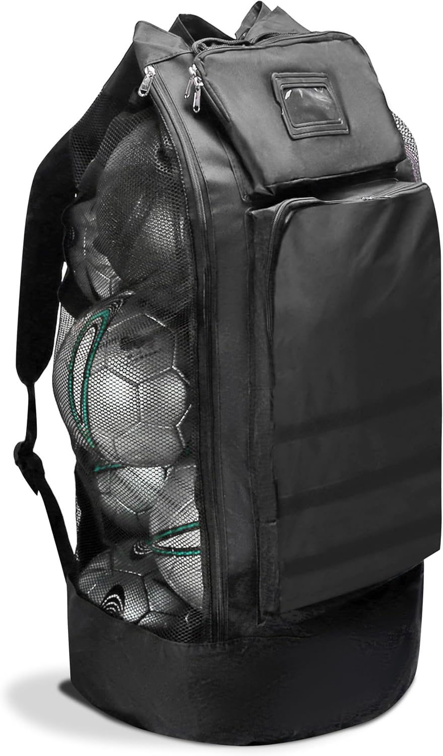 Heavy Duty Soccer Mesh Equipment Ball Bag, Holds 16-18 Balls, 36L Capacity, 600D Polyester Durable Sports Gear Bag with Adjustable Padded Shoulder Straps