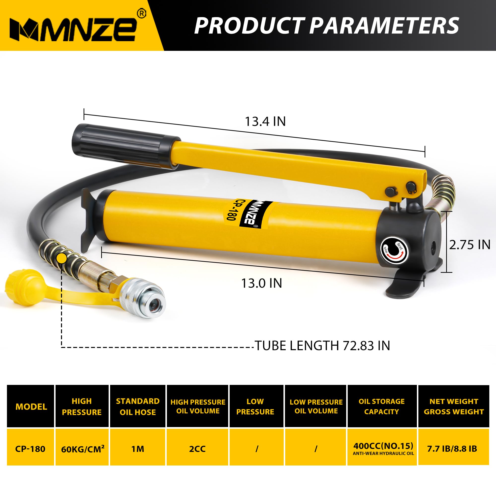 Amazon.com: MMNZE Hydraulic Hand Pump CP-180 High Pressure