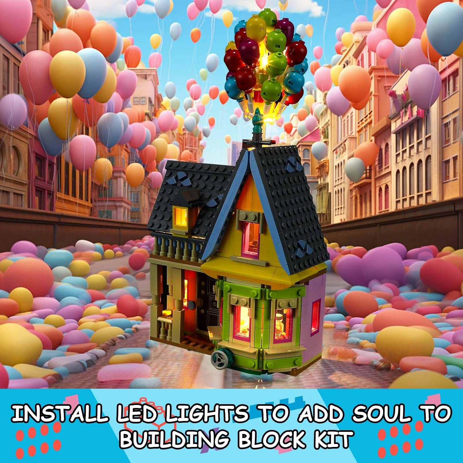 LED Light Kit for Lego Pixar ‘Up’ House 43217 Building Set, Compatible with Lego 43217 Building Blocks Model(Not Include Blocks Set)