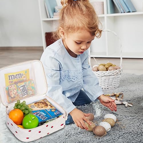 Miniatura 5 de TuErCao Bonita lonchera con estampado de fresas para niños, para la escuela, lonchera compacta y reutilizable para niñas, para la escuela, oficina,
