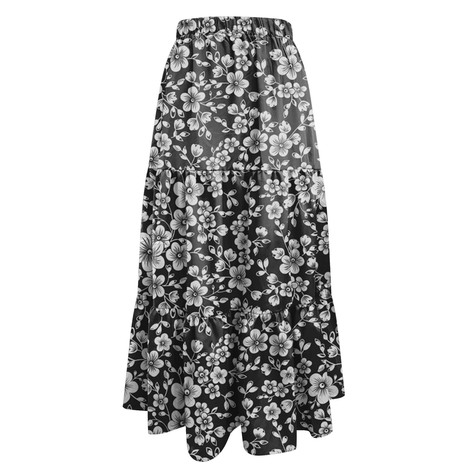 Womens Plus Size Floral Print High Waist A Line Flare Desertcart