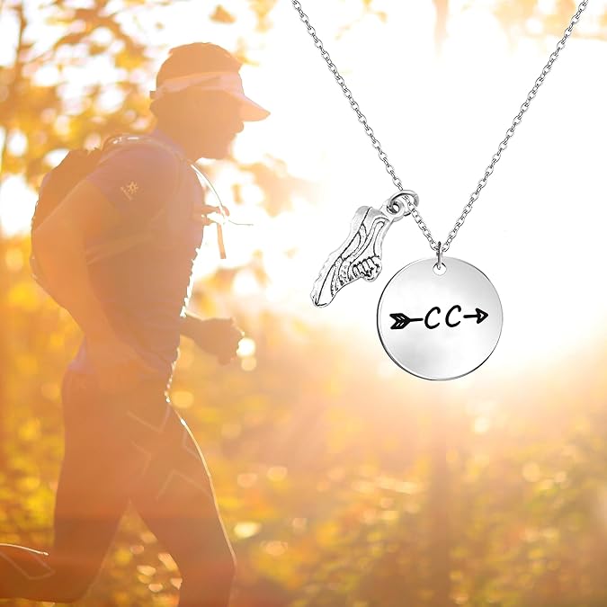 SEIRAA Cross Country Necklace Cross Country Team Gifts Running Jewelry Marathon Gift Runner Jewelry Track Team Gift For Coach