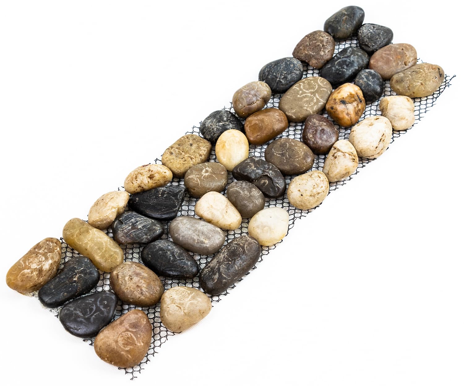 Woodside Pebble Strip Decorative Garden Lawn/Flower Bed Border Edging, Mixed Stone (pack of 8)