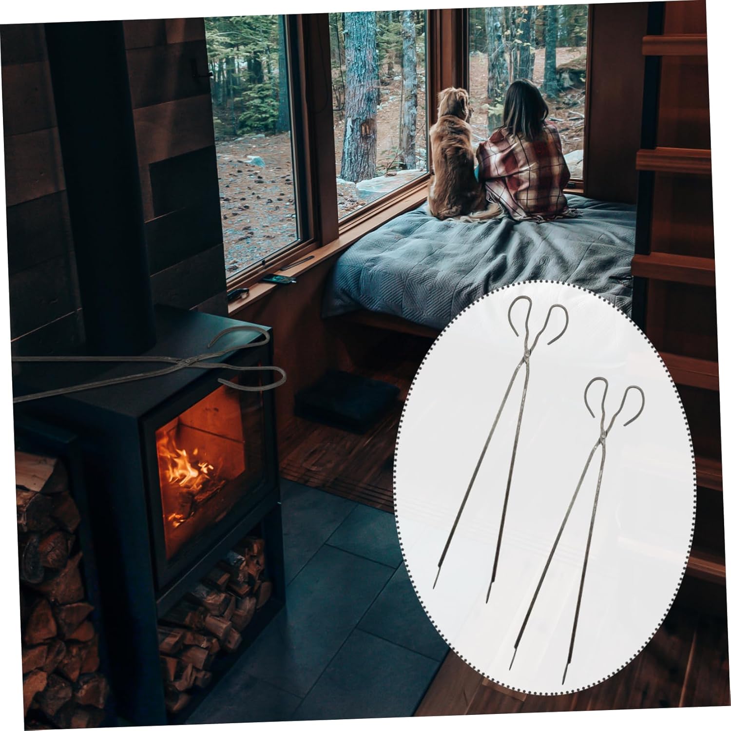 2pcs Firewood Clips Camping Bbq Utensils Reusable Garbage Pliers Tongs for Cooking