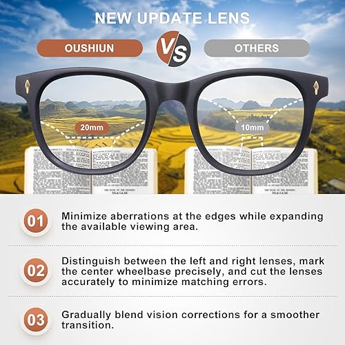 Miniatura 3 de OuShiun Lentes de lectura fotocromáticos progresivos multienfoque con bloqueo de luz azul para computadora para mujer