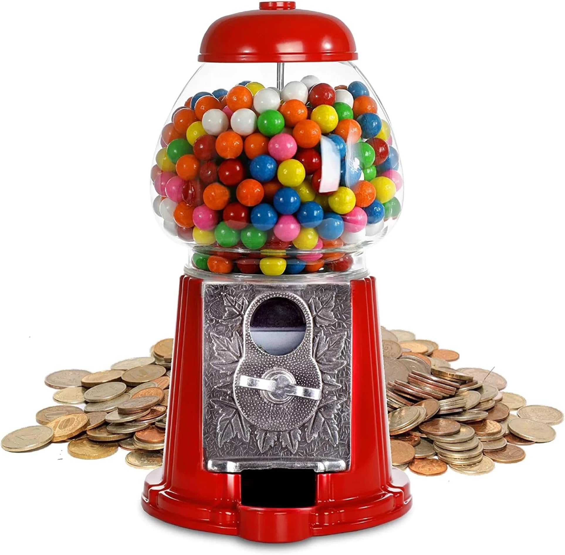 Playo Gumball Machine for Kids 9" - Candy Dispenser Machine Includes 90 Gum Balls - Coin Operated Double Bubble Bubble Gum Machine and Toy Bank - Mini Gumball Machine Gift Toys for Girls and Boys