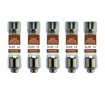KLKR 1A Class CC Current Limiting Cartridge Fuses KLKR-1 KLKR-1A 600Vac Fast Acting Fuse Pack of 5