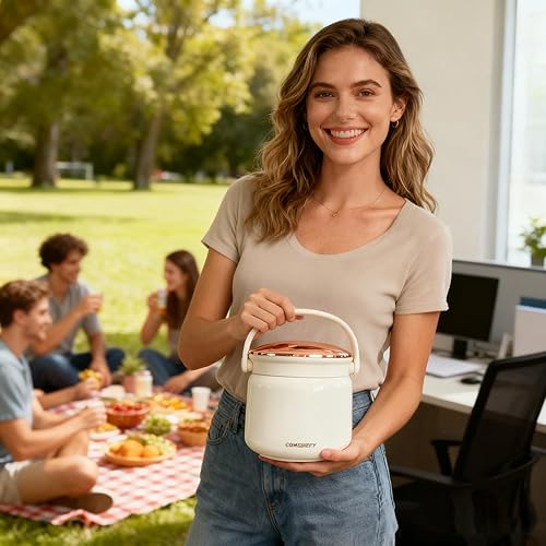 Miniatura 9 de Termo para adultos de comida caliente, contenedor de alimentos aislado de 40 onzas, 1810 de acero inoxidable aislado al vacío, termo para alimentos