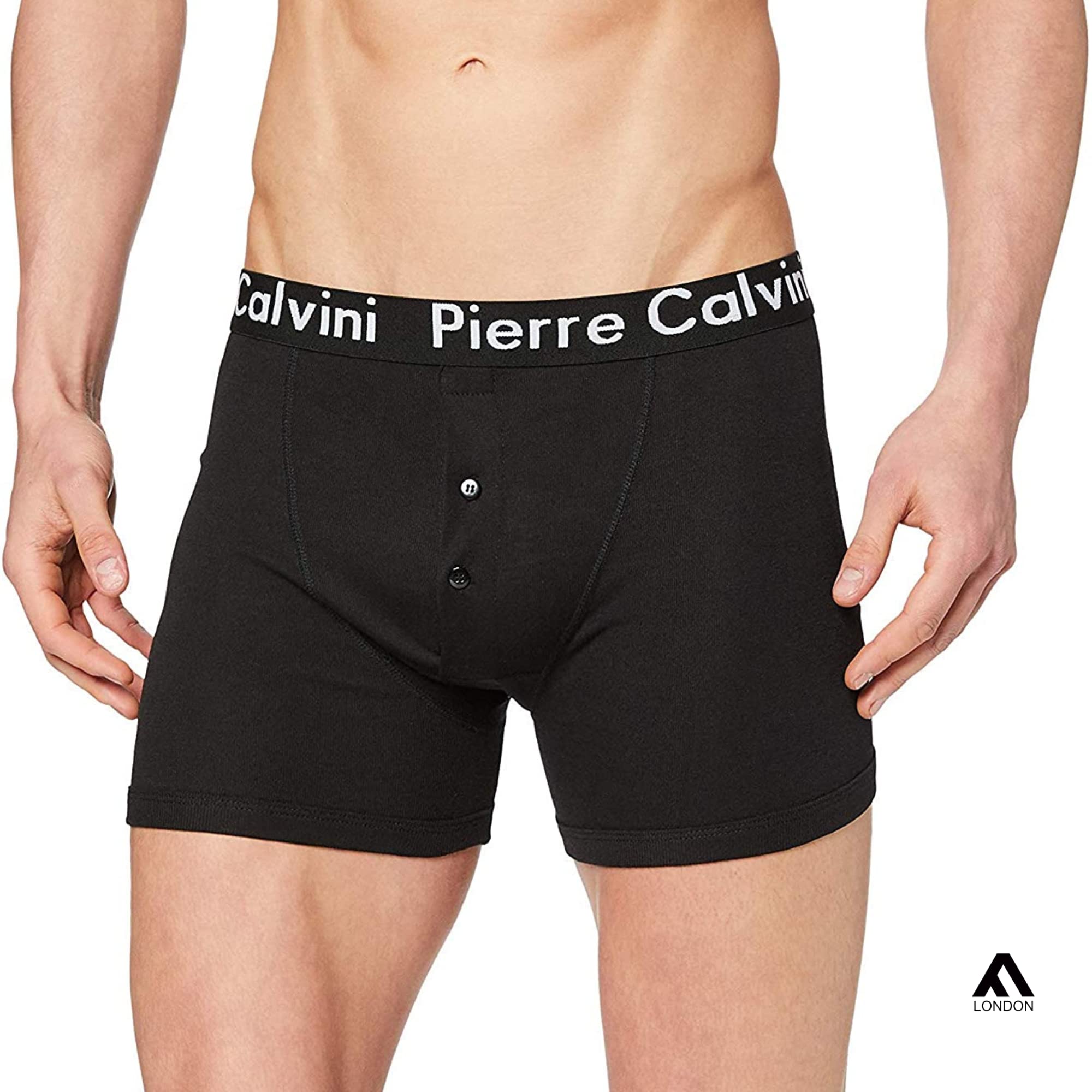 Pierre Calvini (Confezione da 6/12), Boxer da Uomo con Elastico in Vita, Boxer da Uomo con Bottoni e Design Elasticizzato, Biancheria Intima da Uomo Traspirante Adatta per Ogni Occasione