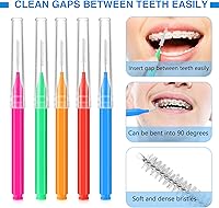Vista 3 de 200 cepillos interdentales cepillos para limpiador, desechable, púas de hilo dental, cepillos dentales, cepillo dental suave, cabezal de hilo dental