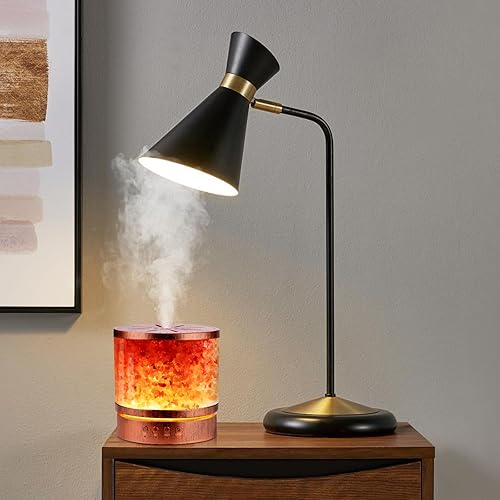 Miniatura 2 de Difusor de aceite esencial con lámpara de sal del Himalaya de 13.5 fl oz, niebla fría ultrasónica con 7 LED que cambian de color, perfecto para
