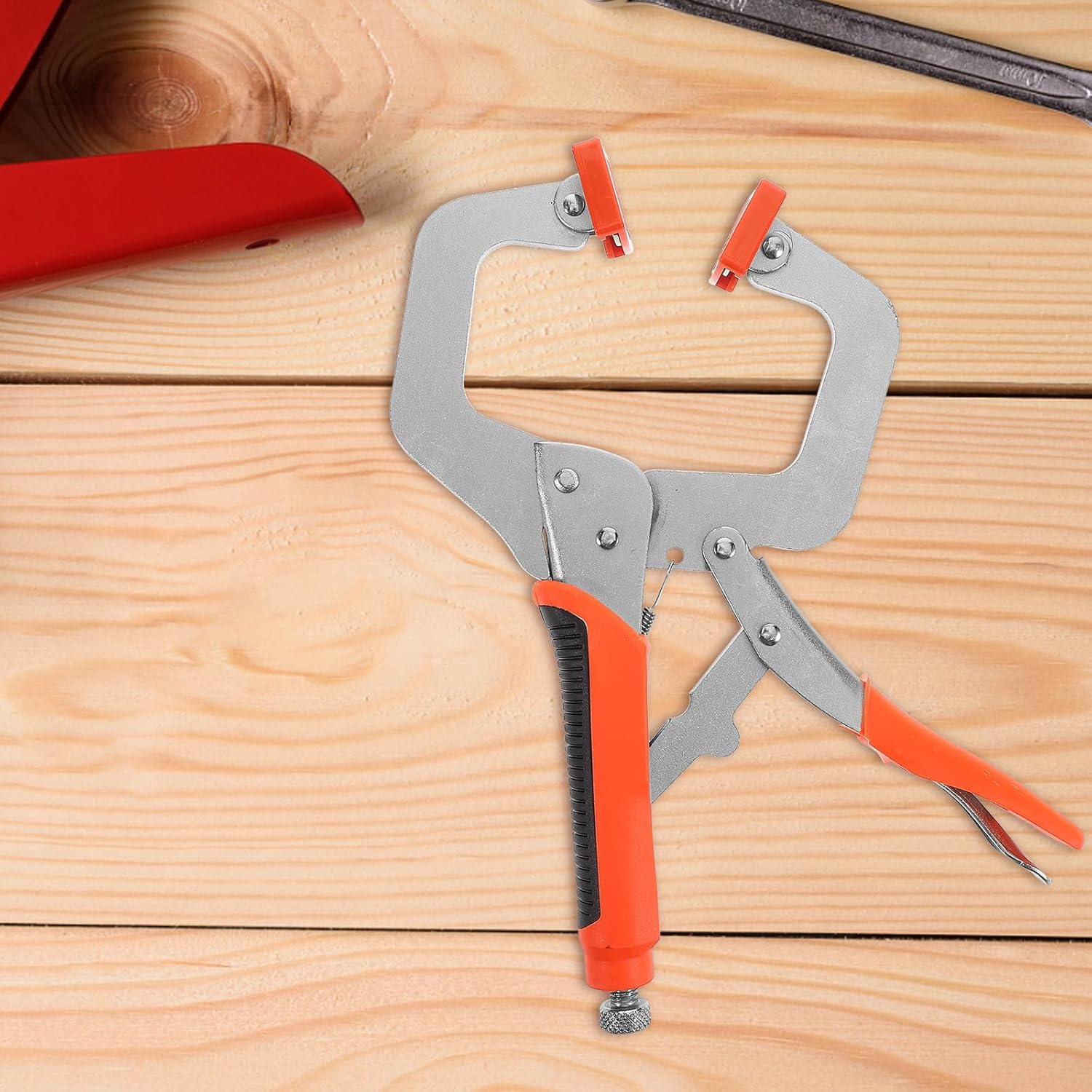 2pcs 11-inch C-clamp Heavy Duty Woodworking Hand Tools with Non-slip Grip and Safety Plastic Guard for Home Improvement and Carpentry Workholding