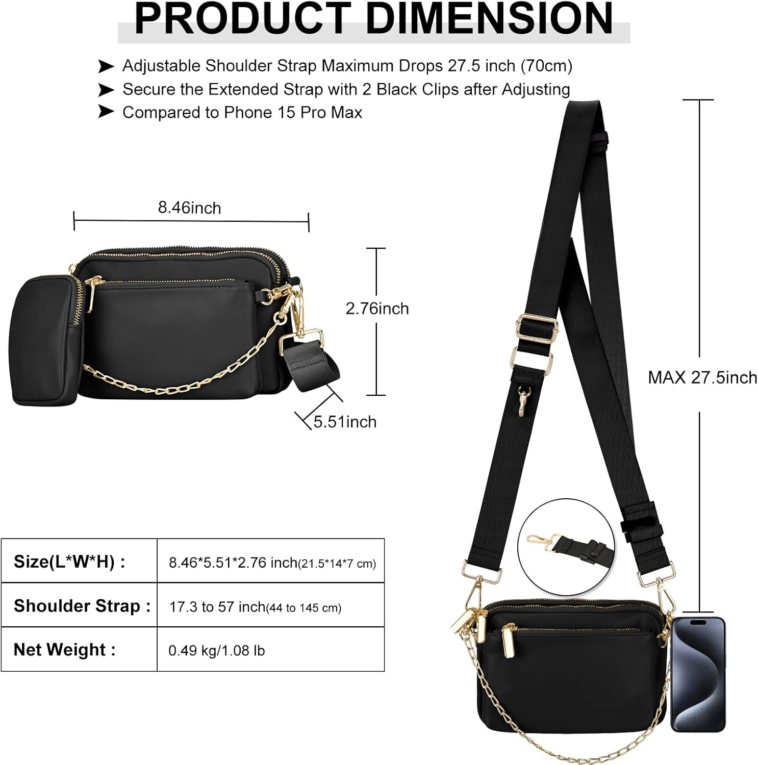 Small Crossbody Bags for Women 3 in 1 Trendy Shoulder Fashion Designer Mini Cute Sling Chest Bag | Small, 3 in 1, Cute, Mini, Fashion Designer, Trendy - Image 3