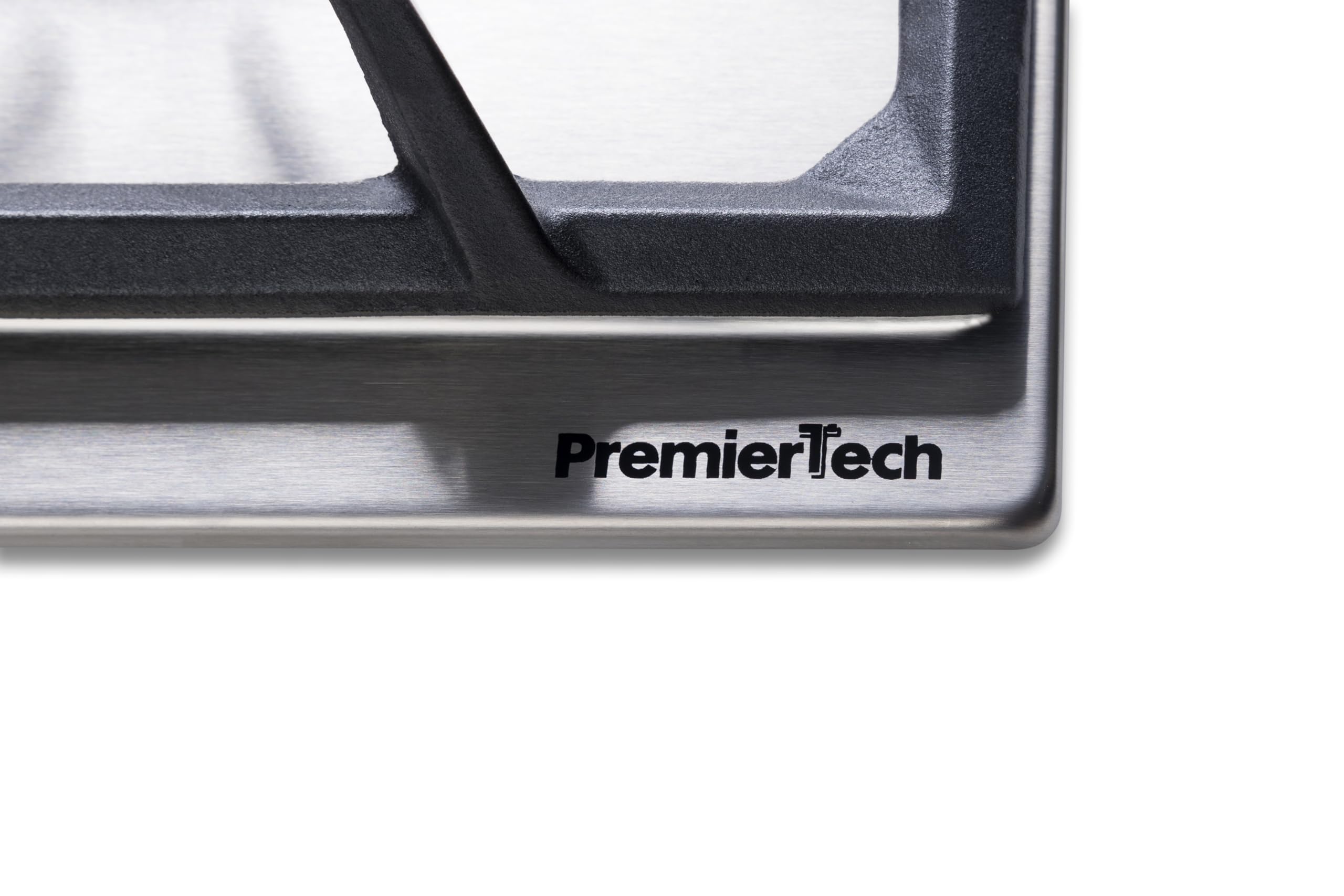 PremierTech Piano Cottura a Gas 6 fuochi, 90 cm, Acciaio Inox, Incasso 83 x 49cm, Doppio Bruciatore Wok, Supporti in Ghisa professionali, predisposto Metano e Kit Ugelli GPL inclusi, PC906