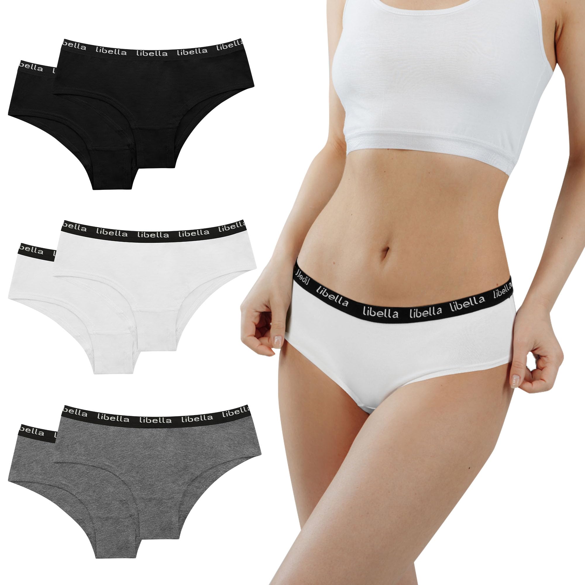 Desanlapi Unterhosen Teenager Mädchen Baumwolle Unterwäsche Stretch Slips Bequem Pantys Mädchen Schlüpfer für Teen 8-18 Jahren 6er Pack