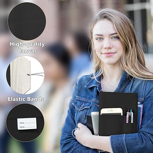 Miniatura 5 de Fundas de lona para libros, protector de libro lavable, funda de libro para novelas de bolsillo, funda ajustable para libros de tapa dura con