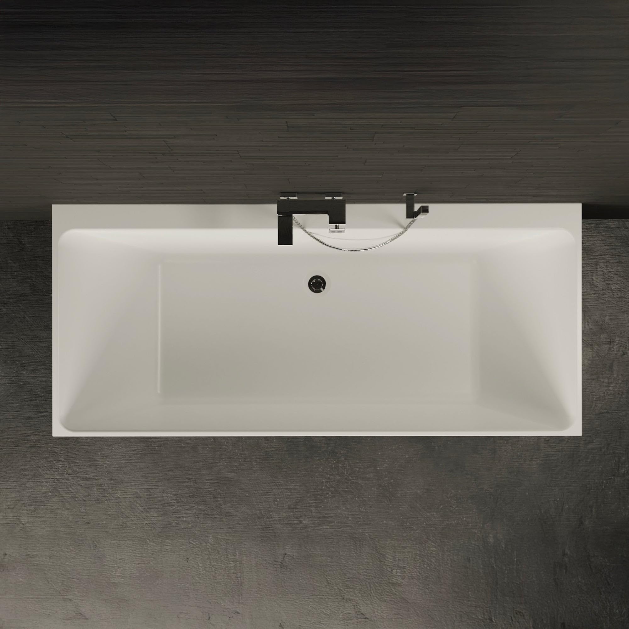 SPALINA Cobalt - Bañera Semi-exenta Mural L. 170 x l. 75 cm
