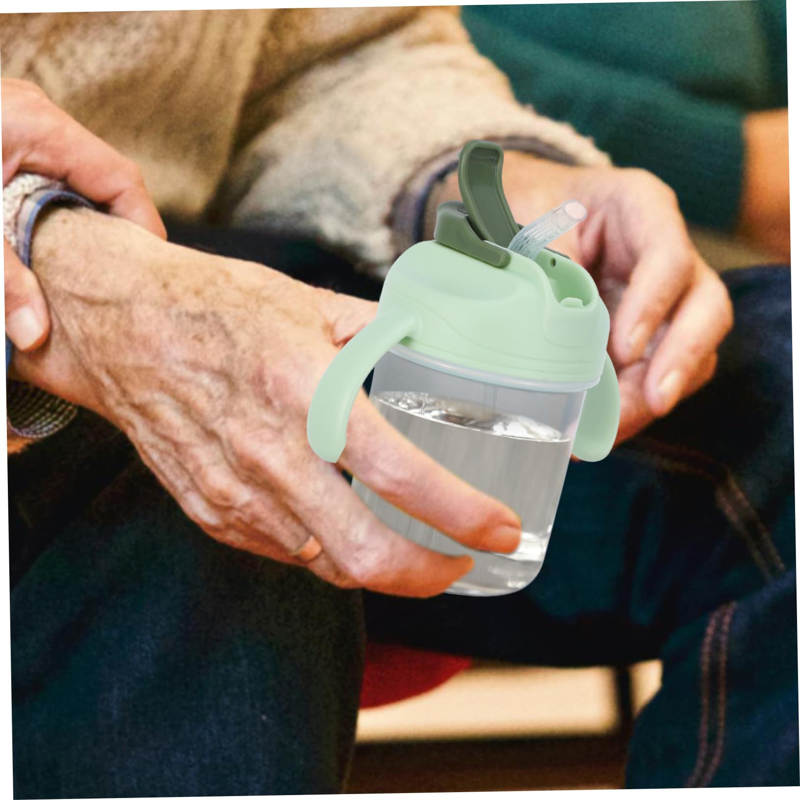 4piezas Vaso Antiderrame Con Pajita Para Adultos Mayores y Pacientes Taza De Agua Para Usar Acostado Diseño Prueba De Derrames Cuidado De Para Embarazadas y Con Disfagia
