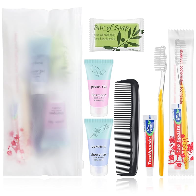 Kit de higiene e cuidados pessoais skourvut com 20 conjuntos