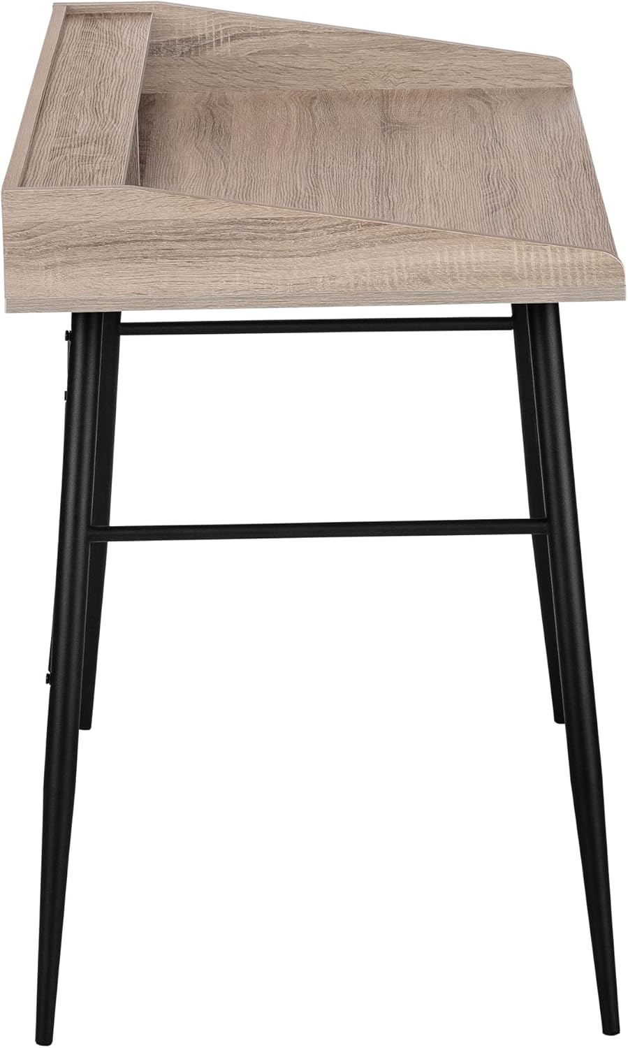 Monarch Specialties I 7536 Computer Desk, Home Office, Laptop, Storage Shelves, 48" L, Work, Metal, Laminate, Brown, Black, Contemporary, Modern