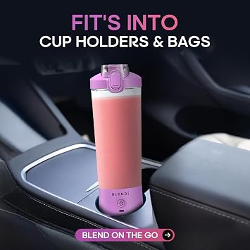 BLENDi X - Large 24 oz BPA-Free USB Rechargeable Personal Travel Blender w/Stainless Steel - Ideal for Protein Shakes, Smoothies, and Mixed Drinks (Purple, 24oz)