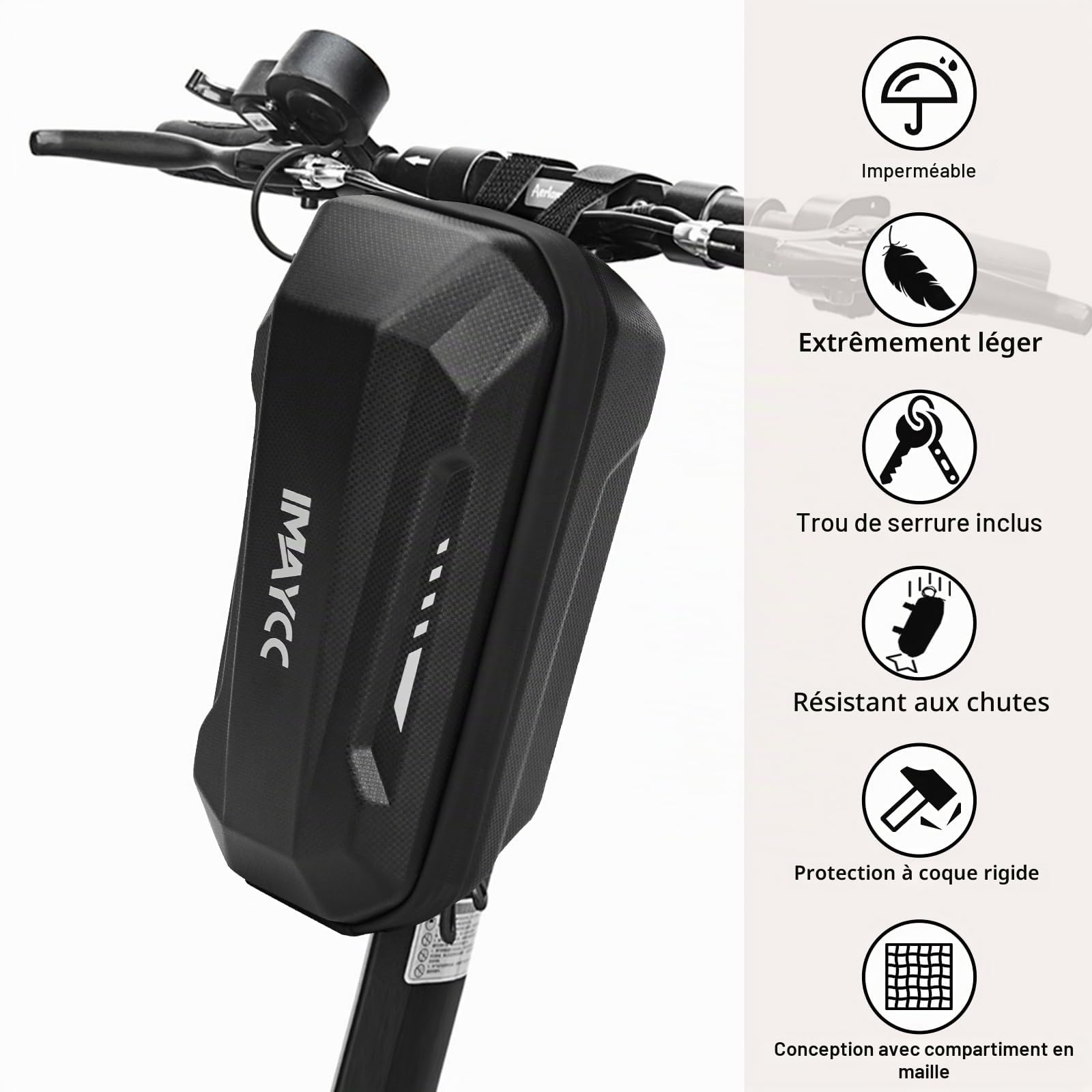 IMAYCC Antivol Menotte Trotinette Electrique, Imperméable à l'eau Cadenas Sac, Antivol Homologué, idéal pour les vélos, Moto, Portail, Clôture, Poussettes, Etc.