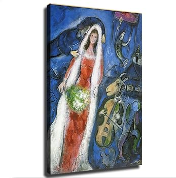 Amazon.com: LJYYR La Mariee by Marc Chagall Poster Canvas Painting