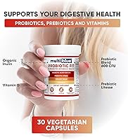 Vista 6 de MultiBlue Probióticos para mujeres y hombres, 30 cápsulas, vitamina D3, Bifidobacterium Lactis B-420, prebiótico, salud intestinal, 60 mil millones
